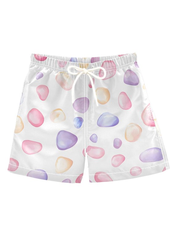 BZSMCE Beach Shorts Trunks Quick Dry Short Sea Shells Pebbles Pattern Of Printed