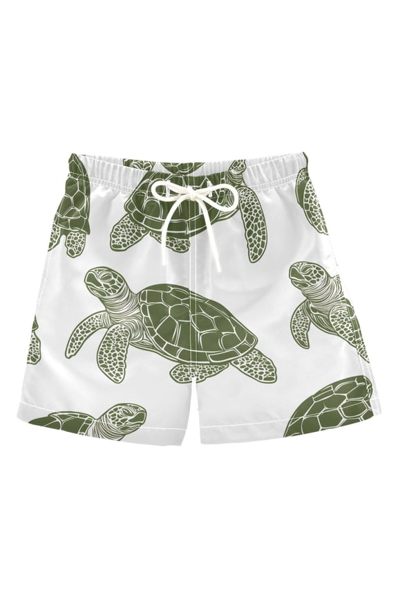 BZSMCE Beach Shorts Trunks Quick Dry Short Sea Turtle Silhouette Pattern Of Printed