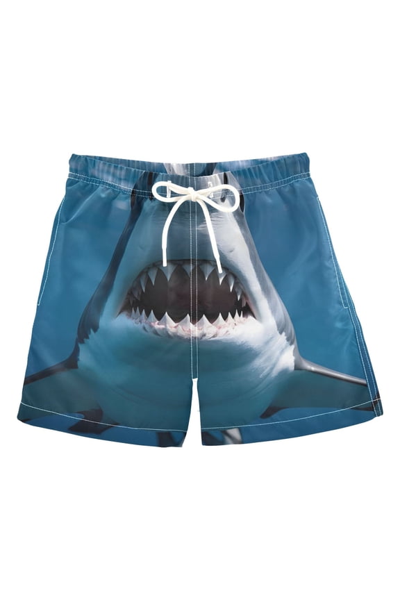 BZSMCE Beach Shorts Trunks Quick Dry Short Shark Face Of Printed