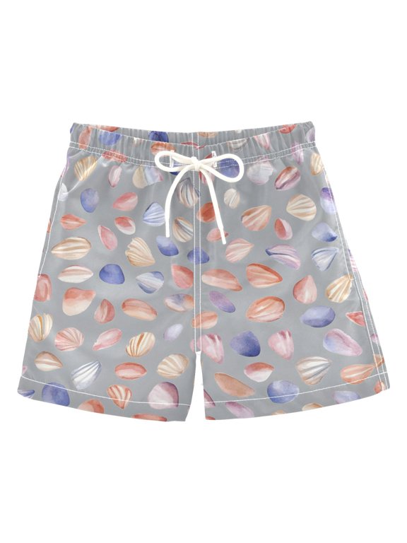 BZSMCE Beach Shorts Trunks Quick Dry Short Shells Pebbles Pattern Of Printed