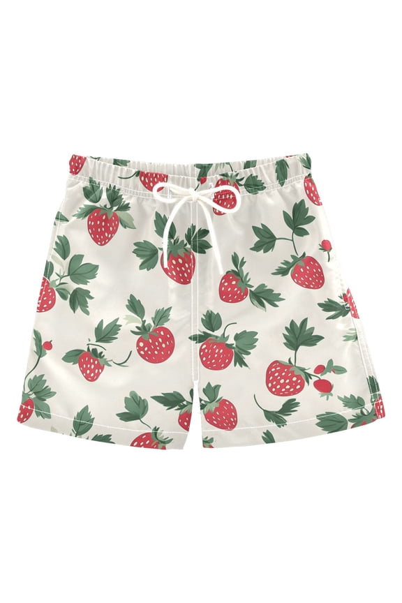 BZSMCE Beach Shorts Trunks Quick Dry Short Strawberry Pattern Of Printed