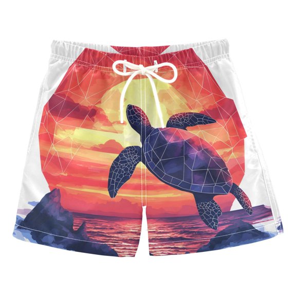 BZSMCE Beach Shorts Trunks Quick Dry Short Sun Turtle Pattern Of Printed