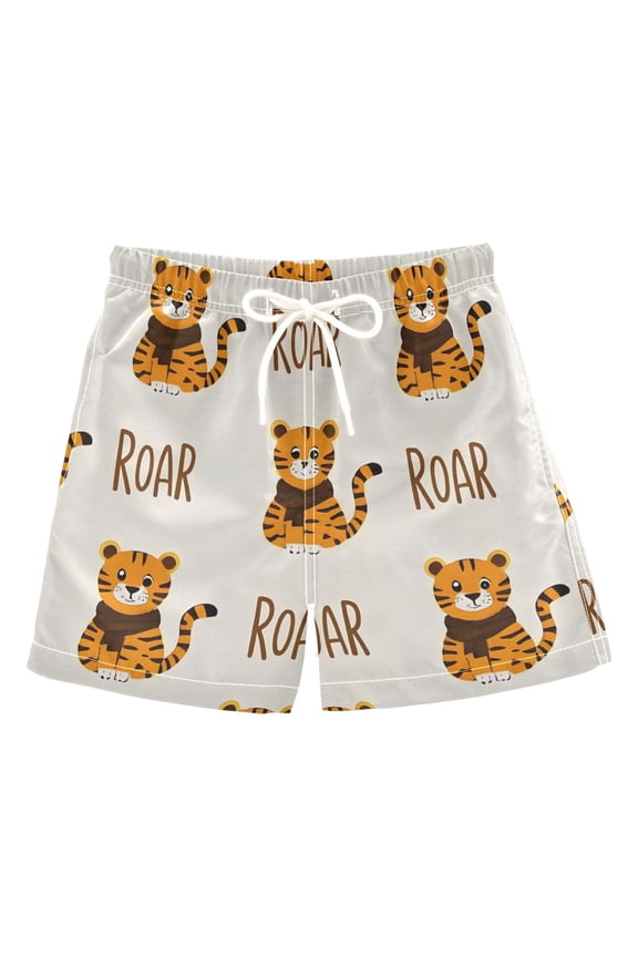 BZSMCE Beach Shorts Trunks Quick Dry Short Tiger Pattern Of Printed
