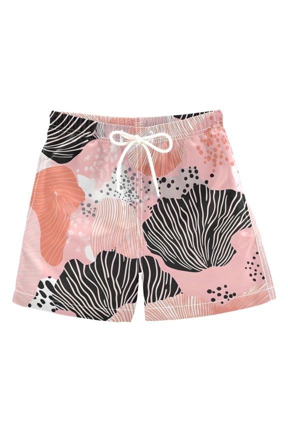 BZSMCE Beach Shorts Trunks Quick Dry Short Trendy Hand Drawn Summer Sea Shells Pattern Of Printed