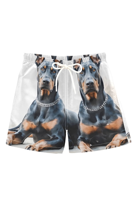 BZSMCE Beach Shorts Trunks Quick Dry Short Two German Shepherds Of Printed