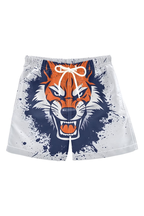 BZSMCE Beach Shorts Trunks Quick Dry Short Wolf Pattern (1) Of Printed