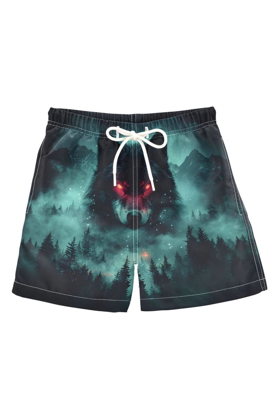 BZSMCE Beach Shorts Trunks Quick Dry Short Wolf Pattern (5) Of Printed
