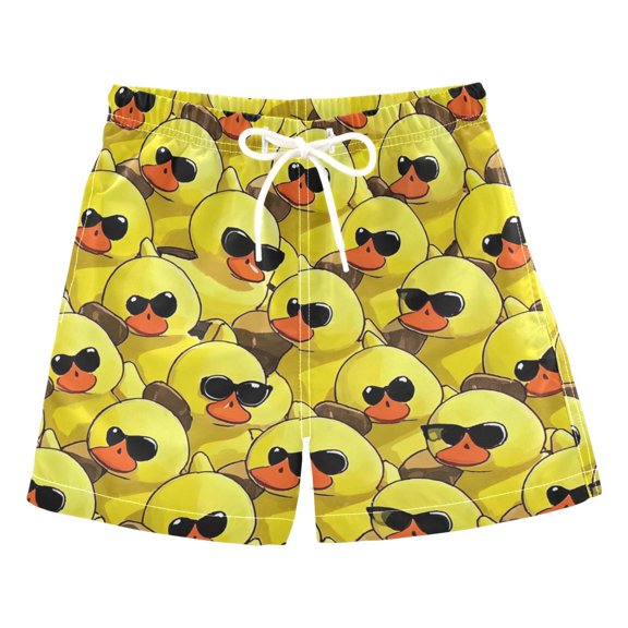 BZSMCE Beach Shorts Trunks Quick Dry Short Yellow Duck Of Printed
