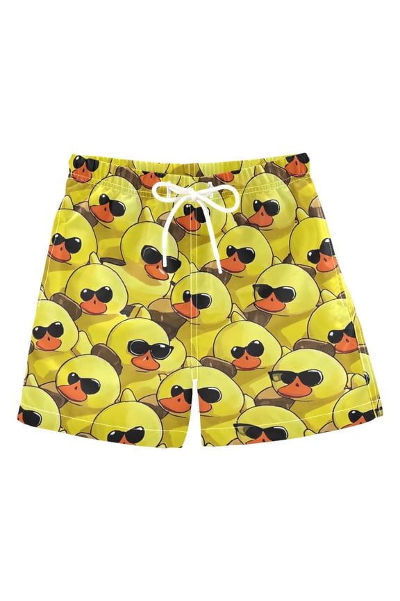 BZSMCE Beach Shorts Trunks Quick Dry Short Yellow Duck Of Printed