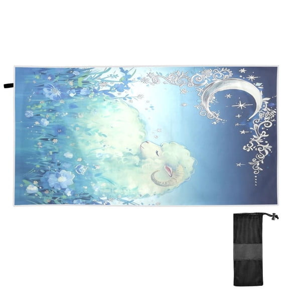 BZSMCE Beach Towel Quick Dry Camping Towels Creativity Moonlit Cloud Sheep of Pattern