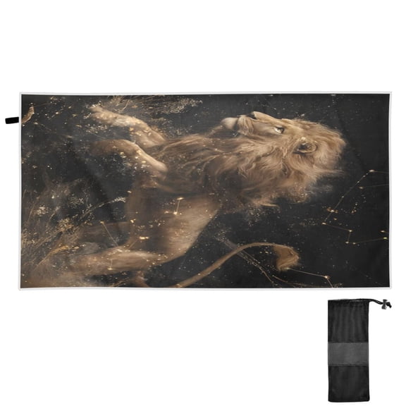 BZSMCE Beach Towel Quick Dry Camping Towels Creativity Shadow Lion of Pattern