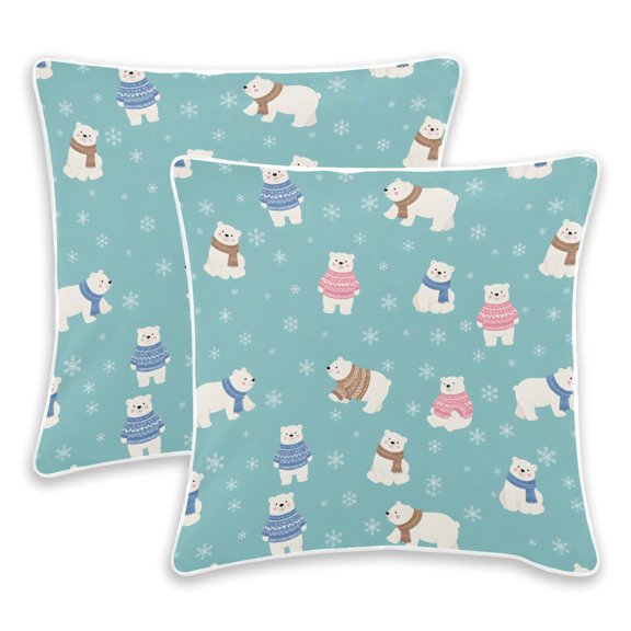 BZSMCE Bear Throw Pillow Covers Set of 2 Decorative Pillow Cases Covers for Sofa Bed Living Room