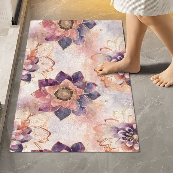 BZSMCE Beautiful Mandala Tie Dye Pattern Pattern 2-Piece Non-Slip Absorbent Bathroom Rug Set, Soft Bath Mat & Toilet Rug