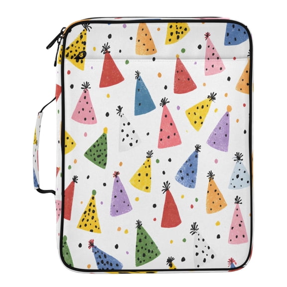 BZSMCE Birthday Hat Polka Dot Pattern Pattern Water-Resistant Filing Folder Binder Organizer Keeper 1.2 Inch 3-Ring 7-Pocket Expanding File