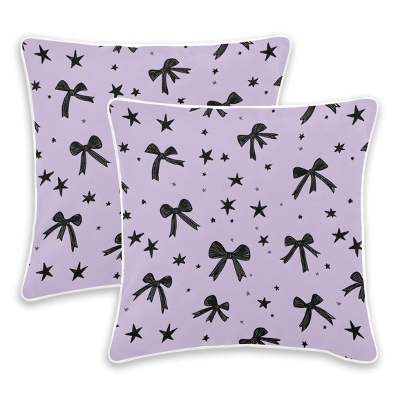 BZSMCE Black Bow Throw Pillow Covers Set of 2 Decorative Pillow Cases Covers for Sofa Bed Living Room