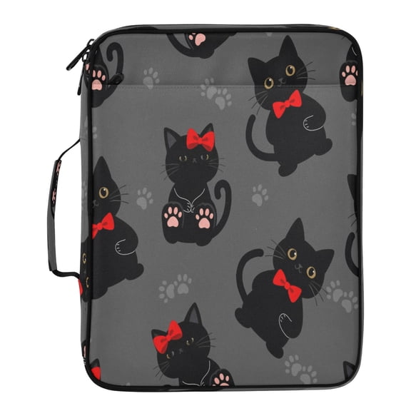 BZSMCE Black Cat Pattern Pattern Water-Resistant Filing Folder Binder Organizer Keeper 1.2 Inch 3-Ring 7-Pocket Expanding File