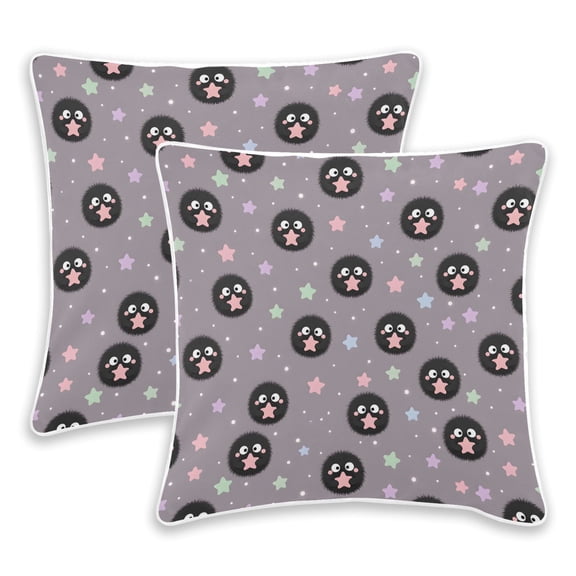 BZSMCE Black Pink Star Throw Pillow Covers Set of 2 Decorative Pillow Cases Covers for Sofa Bed Living Room
