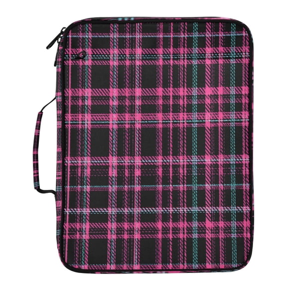 BZSMCE Black and Pink Checkered Pattern Pattern Water-Resistant Filing Folder Binder Organizer Keeper 1.2 Inch 3-Ring 7-Pocket Expanding File