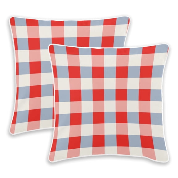BZSMCE Blue Red Checkboard Throw Pillow Covers Set of 2 Decorative Pillow Cases Covers for Sofa Bed Living Room