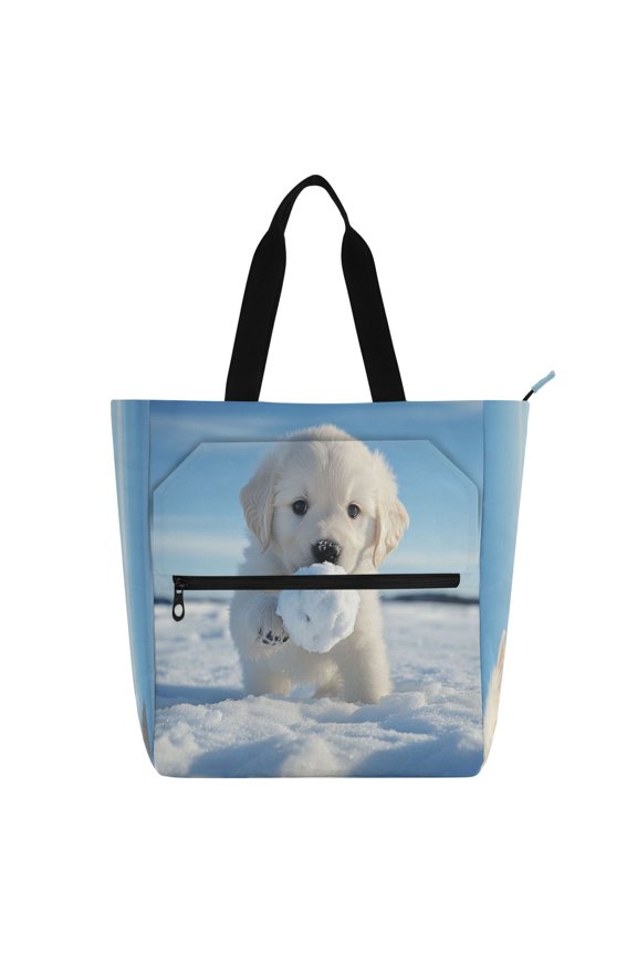 BZSMCE Book Tote Bag Casual Style Creatively Snowball Chaser Printed