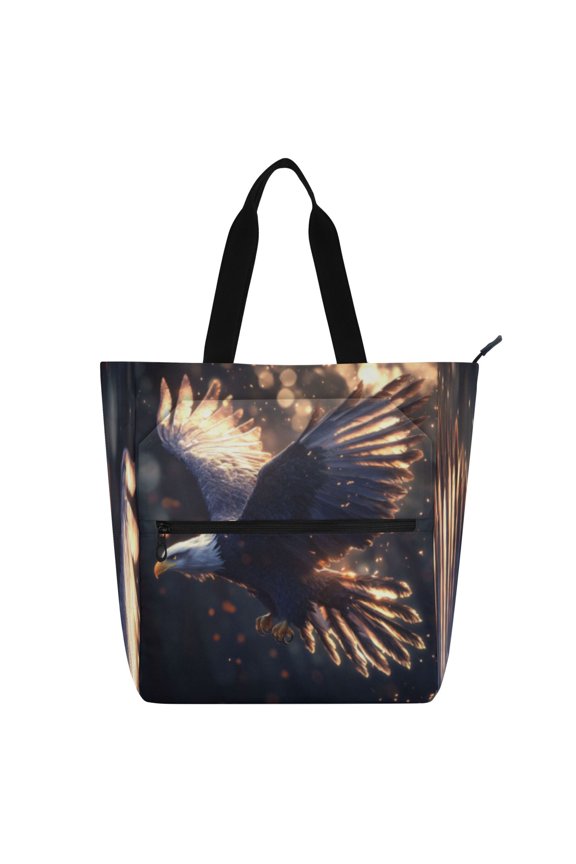 BZSMCE Book Tote Bag Casual Style Creatively Twilight Wings Printed