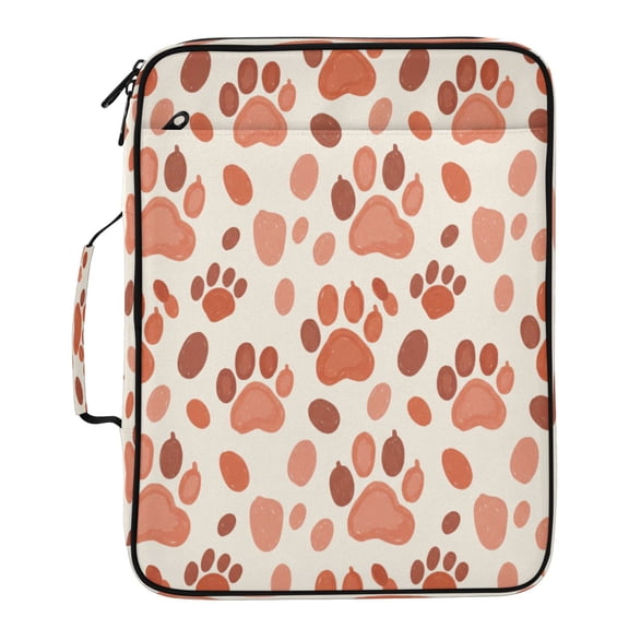 BZSMCE Brown Cat Paw Print Pattern Water-Resistant Filing Folder Binder Organizer Keeper 1.2 Inch 3-Ring 7-Pocket Expanding File
