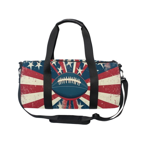 BZSMCE Bucket Sports Bag Creative Old Glory Football Pattern Casual Simple Bag