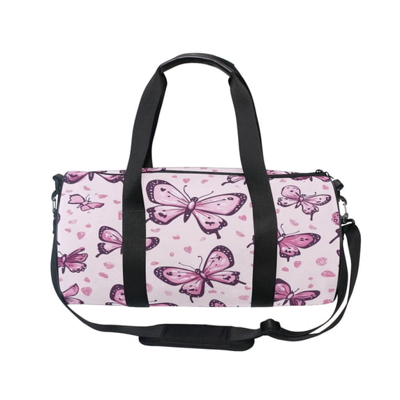 BZSMCE Bucket Sports Bag Creative Whimsical Pink Butterflies Pattern Casual Simple Bag