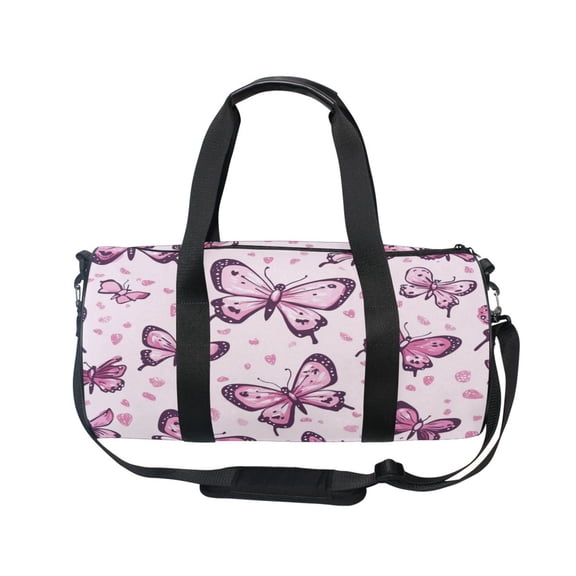 BZSMCE Bucket Sports Bag Creative Whimsical Pink Butterflies Pattern Casual Simple Bag