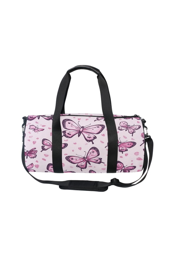 Bucket Sports Bag Creative Whimsical Pink Butterflies Pattern Casual Simple Bag