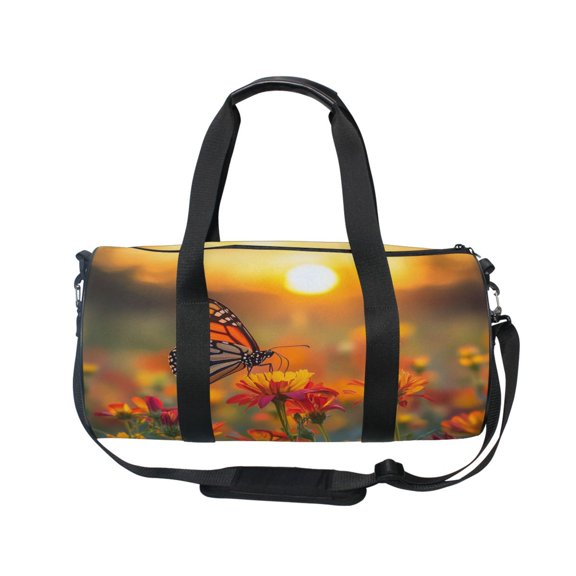 BZSMCE Bucket Sports Bag Creative Sunset Butterfly Bliss Pattern Casual Simple Bag