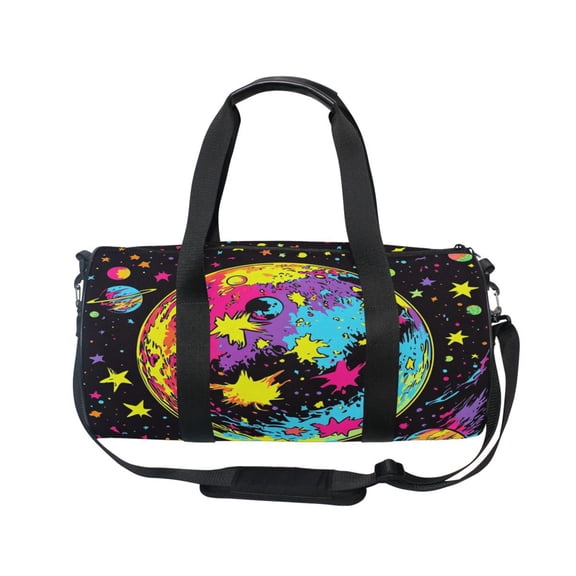 BZSMCE Bucket Sports Bag Creative Vibrant Planetary Scene Pattern Casual Simple Bag