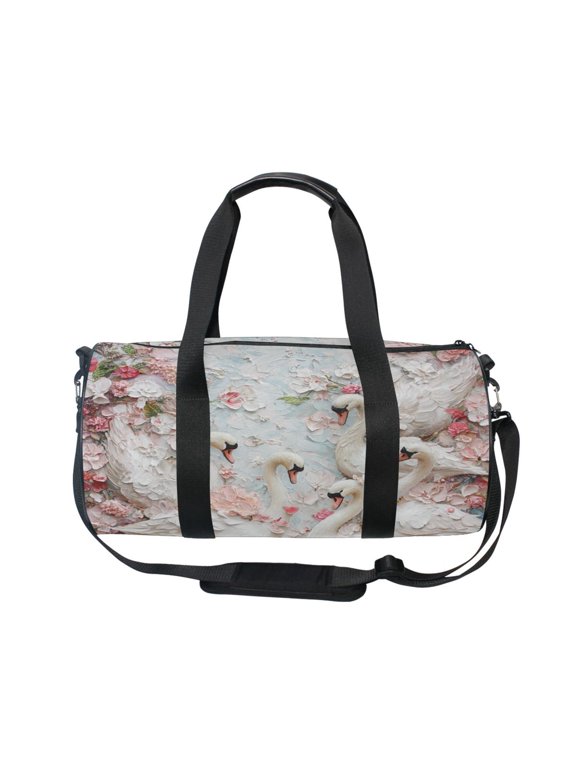 Bucket Sports Bag Creative White Swans Pattern Casual Simple Bag