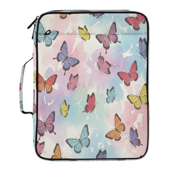 BZSMCE Butterflies Colorful Butterfly Pattern Water-Resistant Filing Folder Binder Organizer Keeper 1.2 Inch 3-Ring 7-Pocket Expanding File