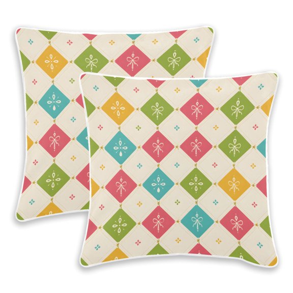 BZSMCE Butterfly Blocks Pattern Throw Pillow Covers Set of 2 Decorative Pillow Cases Covers for Sofa Bed Living Room