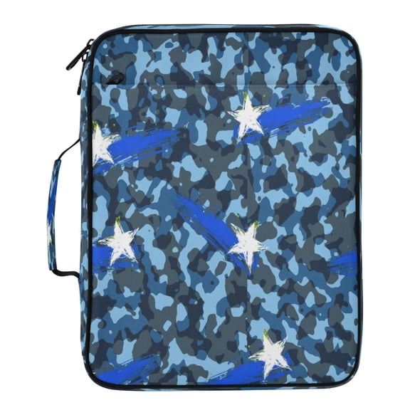 BZSMCE Camouflage Background Star Pattern Pattern Water-Resistant Filing Folder Binder Organizer Keeper 1.2 Inch 3-Ring 7-Pocket Expanding File