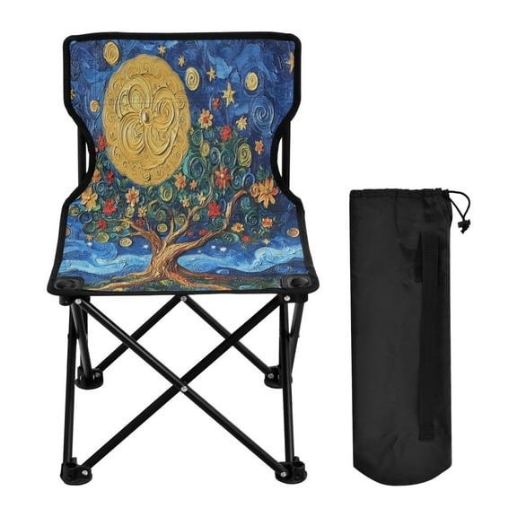 BZSMCE Camping Chairs Modern Celestial Garden Pattern Folding chair