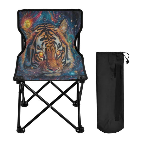BZSMCE Camping Chairs Modern Cosmic Tigers Pattern Folding chair