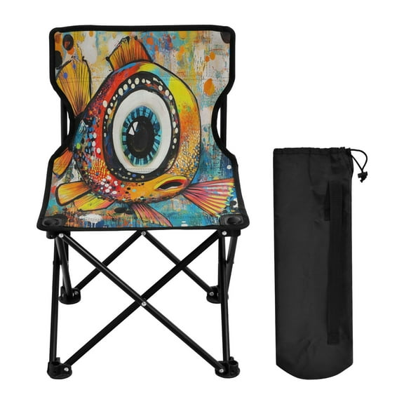 BZSMCE Camping Chairs Modern Eyed Wonder Pattern Folding chair