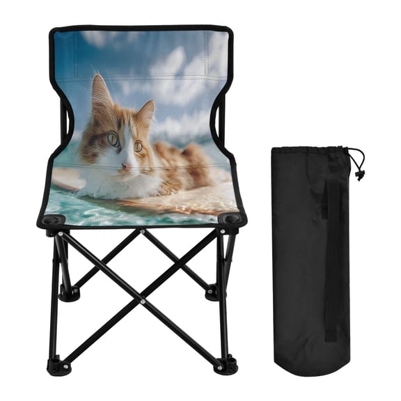BZSMCE Camping Chairs Modern Folding chair In Beach Surfing Cat Pattern