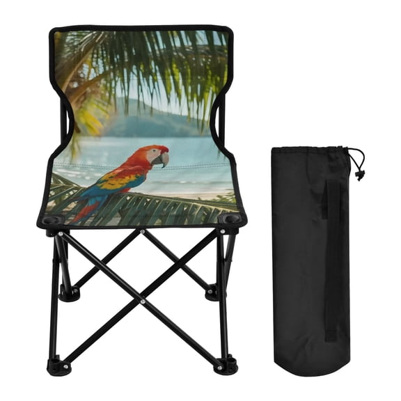 BZSMCE Camping Chairs Modern Folding chair In Beachside Macaw Breeze Pattern