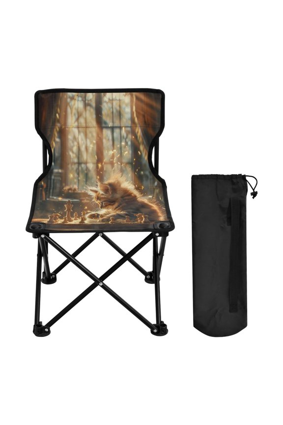 BZSMCE Camping Chairs Modern Folding chair In Cat Sunshine Chess Pattern