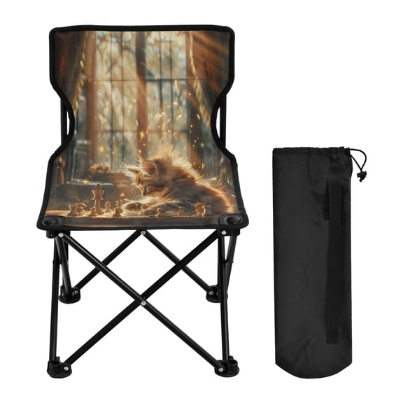 BZSMCE Camping Chairs Modern Folding chair In Cat Sunshine Chess Pattern