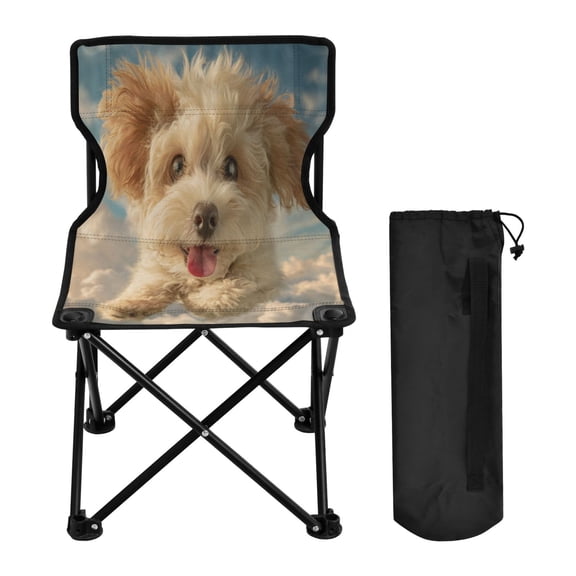 BZSMCE Camping Chairs Modern Folding chair In Fluffy Cloud Curly Pup Pattern