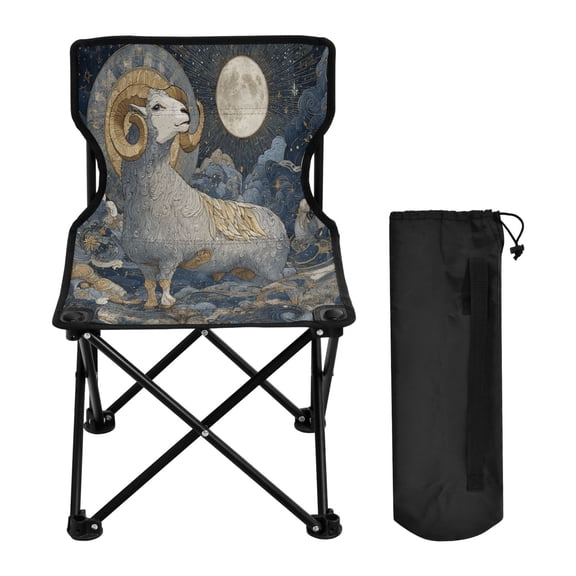 BZSMCE Camping Chairs Modern Folding chair In Lunar Silver Ram Pattern