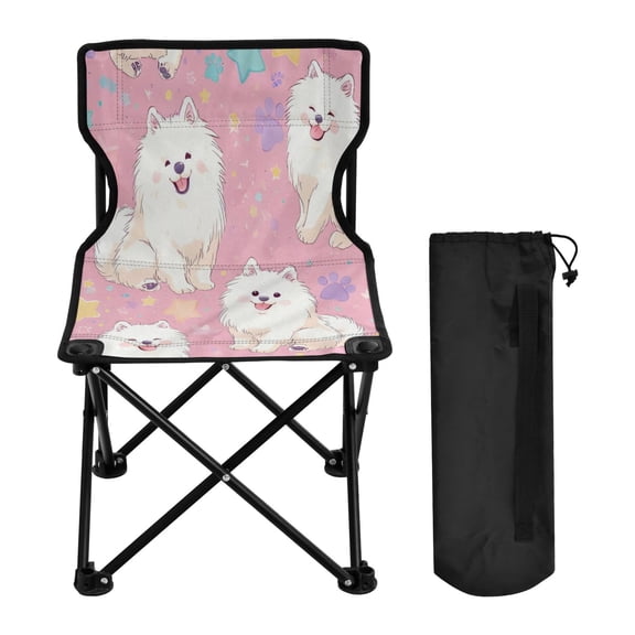 BZSMCE Camping Chairs Modern Folding chair In Pink Cloud Pups Pattern