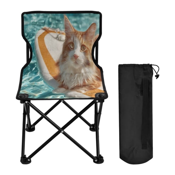 BZSMCE Camping Chairs Modern Folding chair In Pool Surfing Cat Pattern