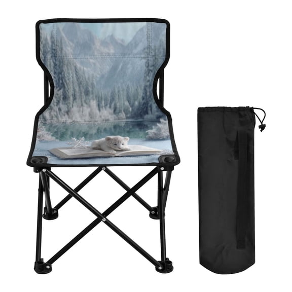 BZSMCE Camping Chairs Modern Folding chair In Snow Book Cub Pattern