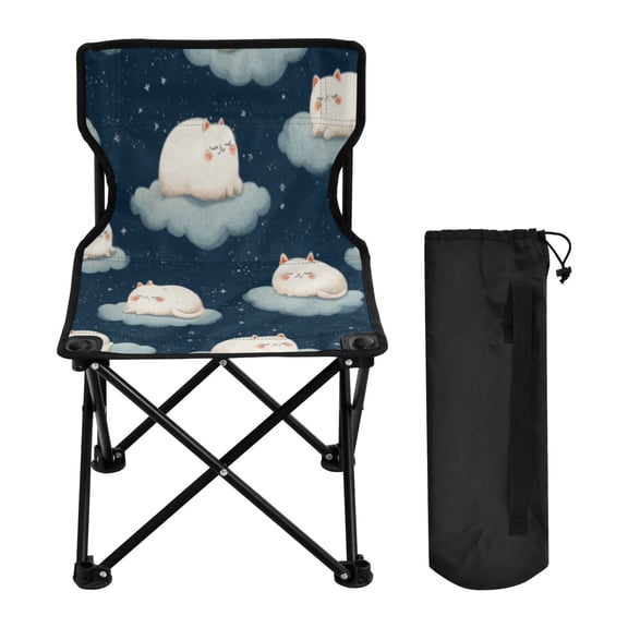 BZSMCE Camping Chairs Modern Folding chair In Starry Night Cloud Cat Colony Pattern