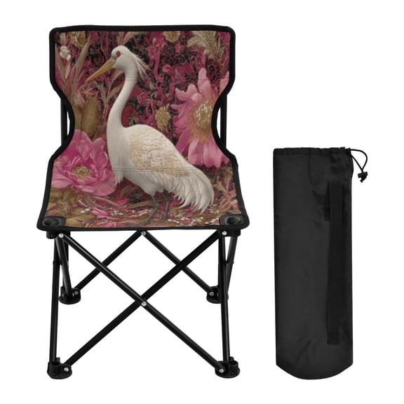 BZSMCE Camping Chairs Modern Folding chair In Vibrant Bloom Crane Pattern